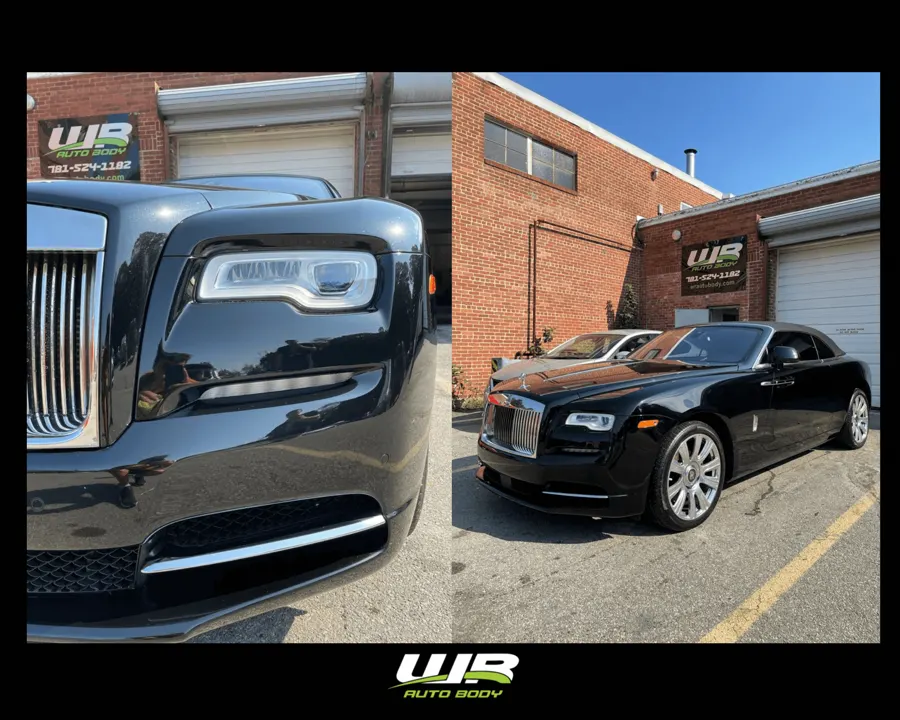 Rolls Royce lower front bumper before and after repair